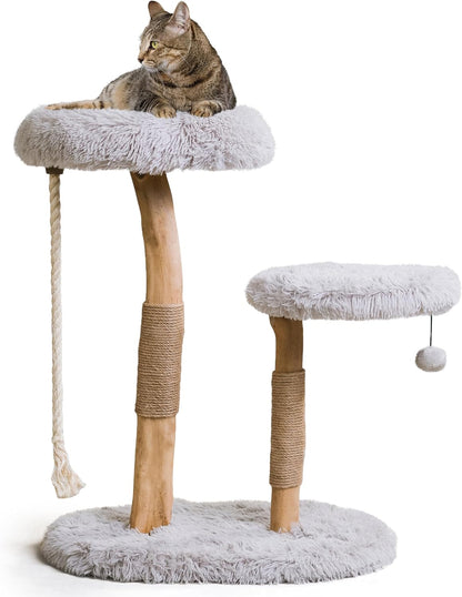 MAU Modern Cat Tower - Wooden Cat Scratching Tree & Condo - Luxury Collection - Cat Lovers Gift