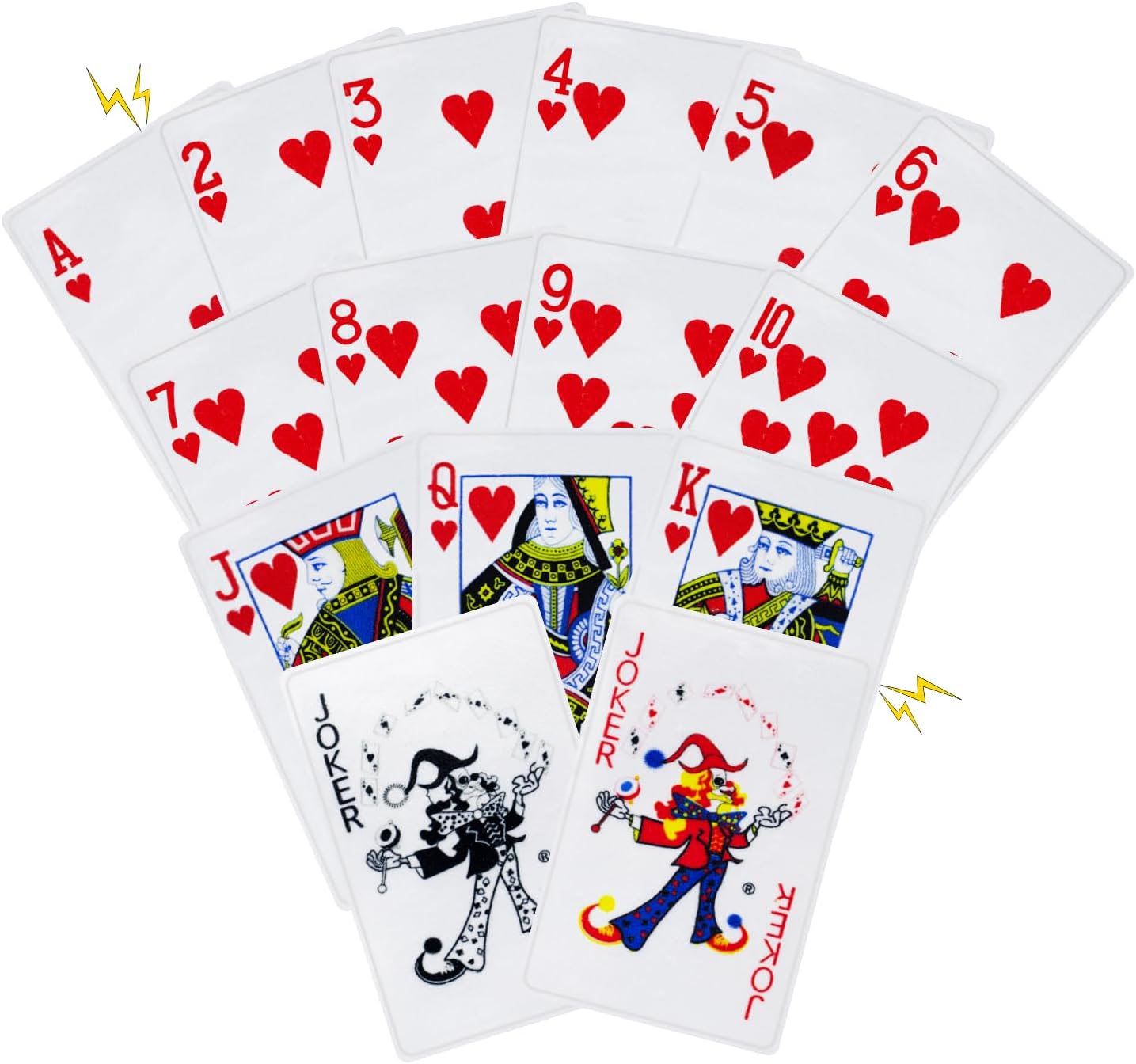 15PCS Funny Poker Dog Toys- Plush Interactive Toys with Crinkle Paper for Small, Medium Puppies- Fun Novelty Play- Cool Stuffed Gifts for Dog Birthday(Red)