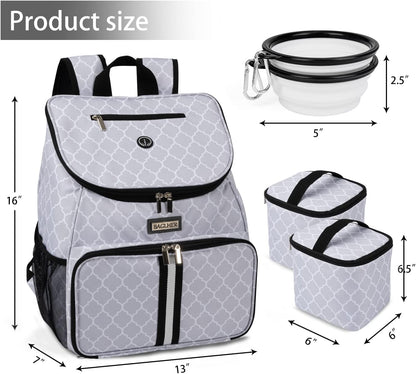BAGLHER丨Dog Travel Bag, Airline Approved Pet Supplies Backpack, Dog Travel Backpack with 2 Silicone Collapsible Bowls and 2 Food Baskets - Pawvie