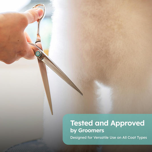 7” Dog Grooming Scissors|VG10 Japanese Steel Professional Pet Grooming Shears for Cats & Dogs|Clean Cut & Precise Trimming|Lightweight Ergonomic Handcrafted Design|K9 Shears