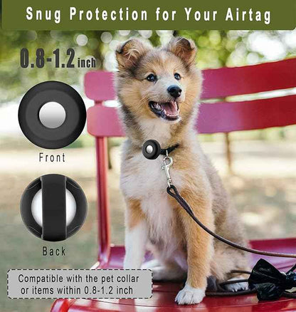 Compatible with Airtag Holder for Dog Collar, Cibaabo Silicone Air Tag Case Cover Compatible with Apple Airtags for 0.8-1.2inch Cat Pet Collar Harness Loop