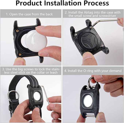 ETACCU Airtag Dog Collar Holder | Airtag Dog Waterproof - Airtag Holder for Dog Collar with Removable Metal Loop, Sturdy TPU, Lightweight, Compact Size (1)