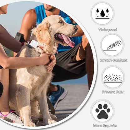 Waterproof Dog Collar GPS Tag Case [1 Pack] - Durable TPU+Silicone Holder, Lightweight Full Protection Cover (White)