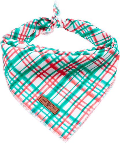 Lionet Paws Christmas Dog Bandana,Fabric Dogs Kerchief for Small Medium Dogs,Dog Cotton Triangle Bibs Scarf for Girl Boy