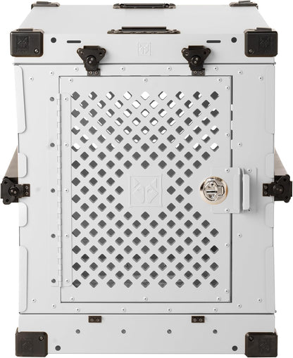 Impact Collapsible Dog Crate - Foldable Hard Crate for Large Dogs - Heavy Duty Travel Kennel with Powder-Coated Aluminum - Quick Setup for Indoor & Outdoor (White, 40" (40.5" L x 23" W x 29" H))