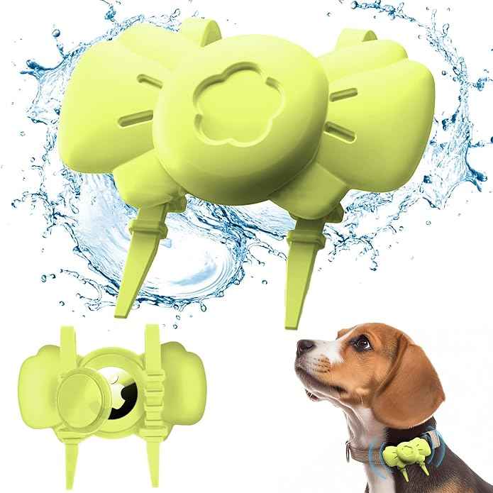 Airtag Dog Collar Holder - Silicone IPX8 Waterproof Airtag Cat Collar - Secure and Stylish, Adjustable Strap Fits All Widths