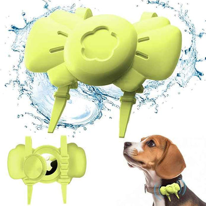 Airtag Dog Collar Holder - Silicone IPX8 Waterproof Airtag Cat Collar - Secure and Stylish, Adjustable Strap Fits All Widths