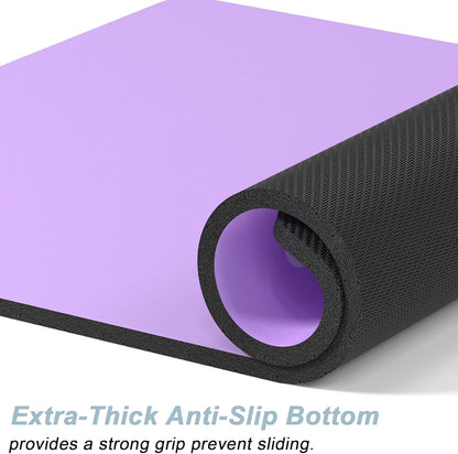 Rnivvi Dog Food Mat, 16" x 24" Footprint Absorbent Dog Cat Bowl Mat for Food and Water, Cute Anti-Slip Rubber Pet Feeding Rug Protect Floors, Puppy Placemat for Feeding & Watering Supplies, Purple