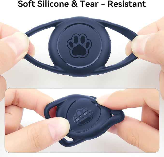 2 Pack for Airtag Dog Collar Holder,IPX8 Waterproof for air Tags-2 Pack,for Apple GPS Tracker Accessories丨Compatible with Apple AirTags丨Fits≤ 1.2" Width Collar for Dog cat Pets（Blue）