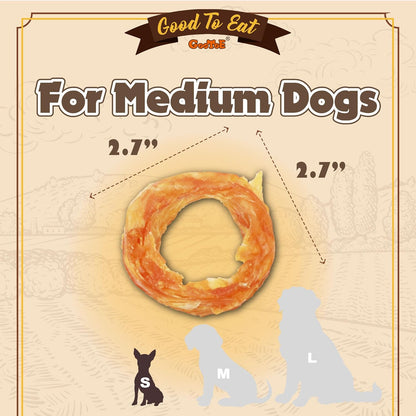 Gootoe Turkey Tendons for Dogs – All-Natural, Hypoallergenic Dog Treats, Rawhide Alternative, Long Lasting Puppy Chews, Healthy Dog Treats for Small Breeds, Ring, 16 oz Pack (1 lb)