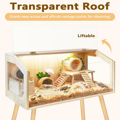 Prolee Hamster Cage with Legs, Guinea Pig Cages Chew Proof, Hamster House, Hamster Cages and Habitats, 48" L x 20" W x 47.6" H