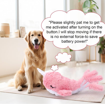 Mity rain 2 in 1 Interactive Dog Toys, Fish Dog Toy to Keep Them Busy, Plush Squeaky Dog Toys, Rechargeable Wiggly Pink Pet Toys for Small Medium Large Dogs, Moving Dog Toys for Indoor&Outdoor