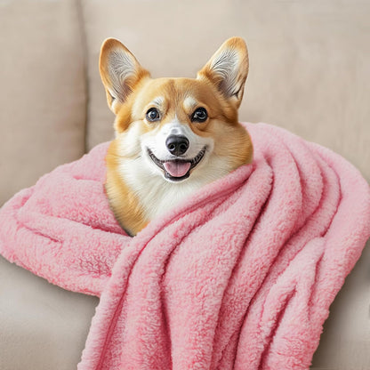 Luciphia 1 Pack 3 Calming Dog Blanket Fluffy Premium Fleece Pet Blankets Soft Sherpa Throw for Dogs Puppy Cat Pink Small (23" x16")