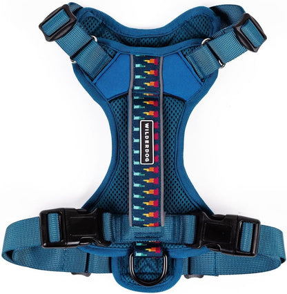 Wilderdog Lightweight Dog Harness with Reflective Straps - Medium - Pacific Blue