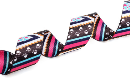 Mercano Adjustable Dog Collar - Special Design Patterns, Soft Nylon Comfortable Durable Pet Collar for Small Medium Large Dogs (S, Ethnic Pink)