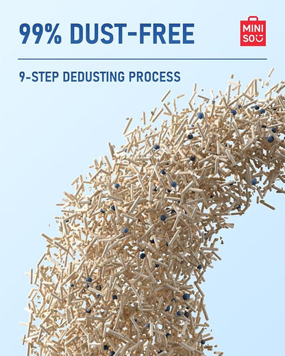 MINISO Clumping Cat Litter, Tofu+Bentonite+Cassava, Odor Control, Rapid Clumping, Water Absorbent and Toilet Flushable, Multi-Cat, Original Style, 15.8lb (2 Pack of 7.9lb Bags)