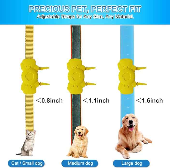 Airtag Dog Collar Holder - Silicone IPX8 Waterproof Airtag Cat Collar - Secure and Stylish, Adjustable Strap Fits All Widths