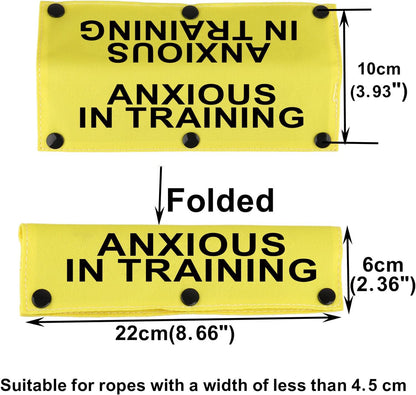 Funny Dog Leash Sleeve Have Anxious in Training Dog Leash Wrap Sleeve Pet Birthday Gift (Anxious in Training-YE Sleeve)