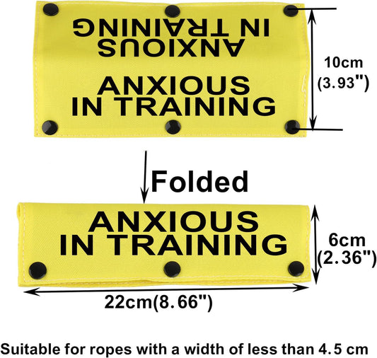 Funny Dog Leash Sleeve Have Anxious in Training Dog Leash Wrap Sleeve Pet Birthday Gift (Anxious in Training-YE Sleeve)