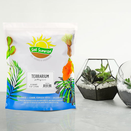 Terrarium Potting Soil Mix (8 Quarts), w/Blended Filtering Charcoal Custom Made for Terrariums