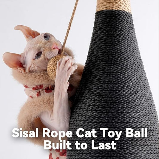 Premium Natural Hemp Cat Scratcher, Durable Scratching Post for Indoor Cats, Stable Climbing Pole, Furniture Protector, Kitten Play Tower, Activity Center with Bonus 20 X 15” Pet Bed