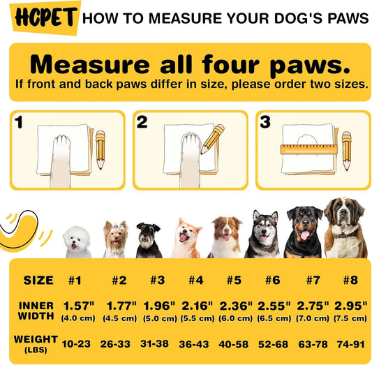 Hcpet Dog Shoes, Dog Boots for Small Dogs, Waterproof Medium Dog Booties Paw Protector for Summer Hot Pavement, Winter Snowy Day, Outdoor Walking, Indoor Hardfloors Anti Slip Sole Orange Size 1