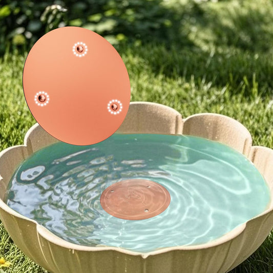 Bird Bath Copper Disk – 99.99% Pure Copper Water Cleaner, 1 mm Thick with Stable Triple-Point Support, Safe Natural Solution for Outdoor Birdbaths Bowls, All-Season Use,Bird,1pcs