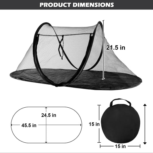 Cat Tent Outdoor, Pet Enclosure Tent Suitable for Cats and Small Animals, Indoor Playpen Portable Exercise Tent with Carry Bag（Black）