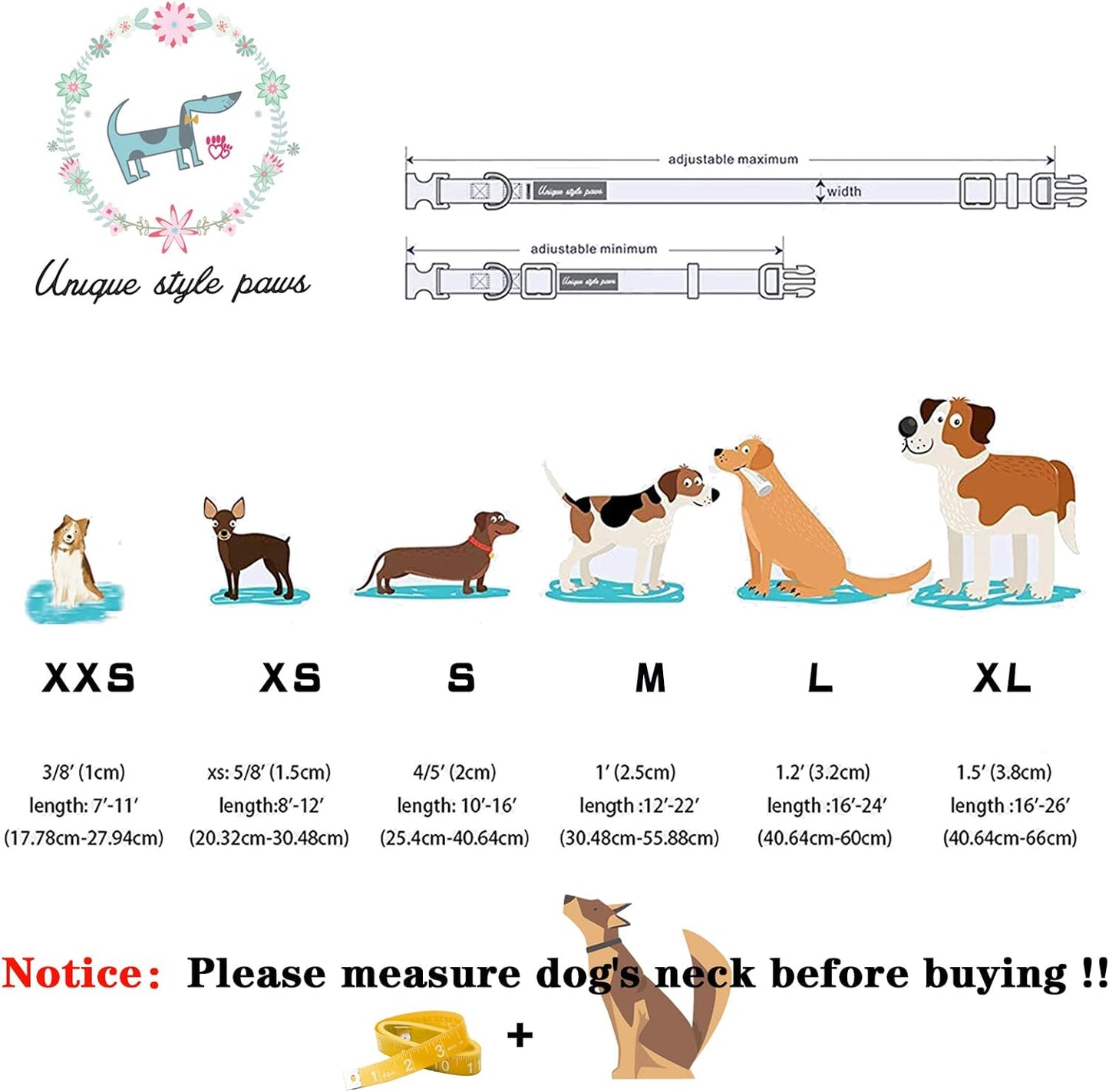 Unique style paws Bowtie Dog Collar Cotton Plaid Collar Adjustable Puppy Collar for Small Medium Large Dogs-XS