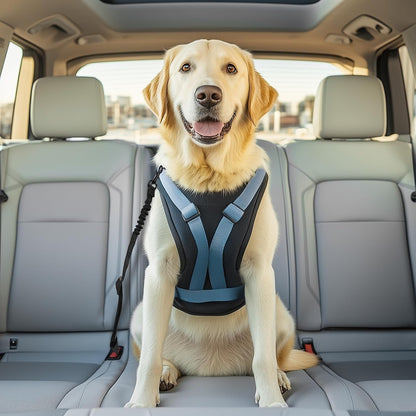 Thickened Dog Seat Belt for Car, 3 Pack Set Retractable Dog Car Leash Adjustable Dog Seat Belt for Vehicle Nylon Pet Safety Seat Belts Heavy Duty & Elastic,Seat Belt for Large Dogs in Car, Black