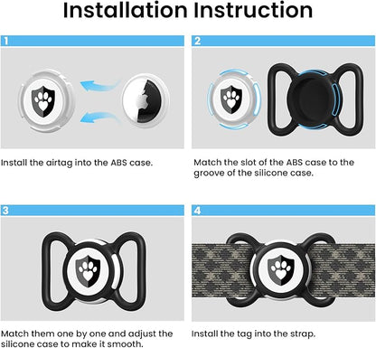 Waterproof AirTag Dog Collar Holder for Apple AirTag QR Code