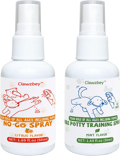 Dog Potty Spray Set, No-Go Spray & Potty Training Spray, Puppy Essentials, Stops Urination & Marking, Indoor and Outdoor Use (1.69 fl oz)