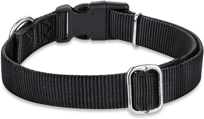 Hyhug Puppy Collar with Quick Release Buckle, Nylon Adjustable Durable Cute Dog Collar for Small Dogs, Male and Female(Small, Black)