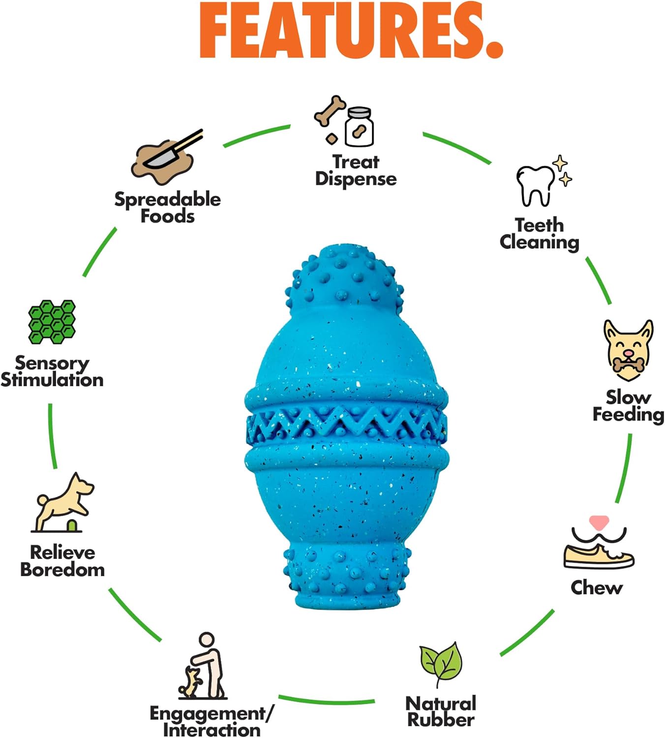 Max Fusion with Nike Grind, Arlee Cannon Treat Dispensing Dog Toy, Durable Dog Treat Toy, XL