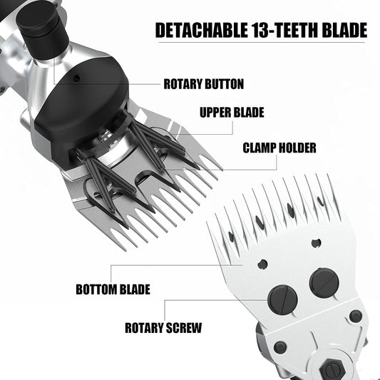 550W Professional Electric Sheep Clipper, 6 Speeds Heavy Duty Dog Shears for Thick Fur