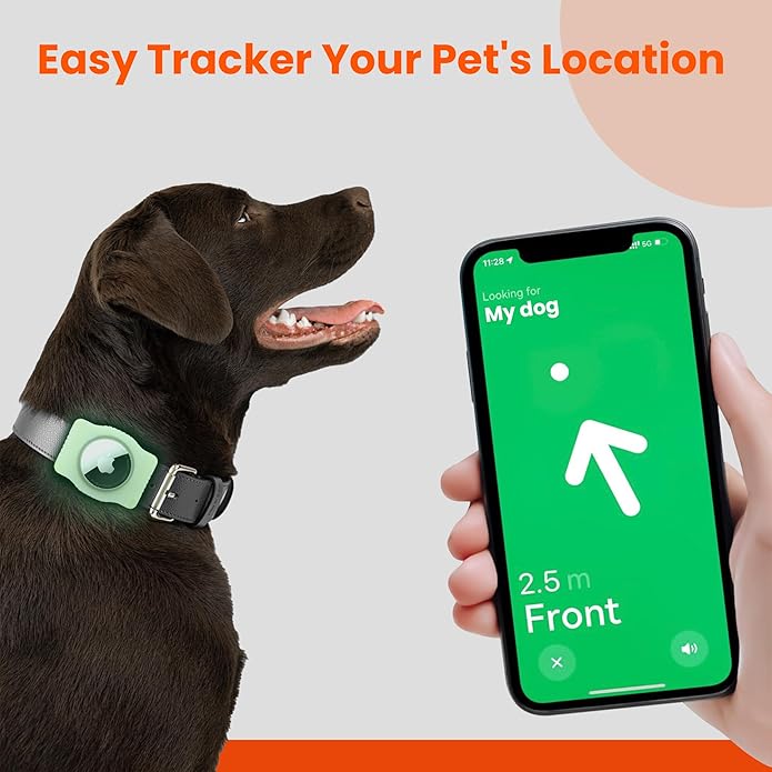 Waterproof AirTag Dog Collar Holder for Apple AirTag QR Code