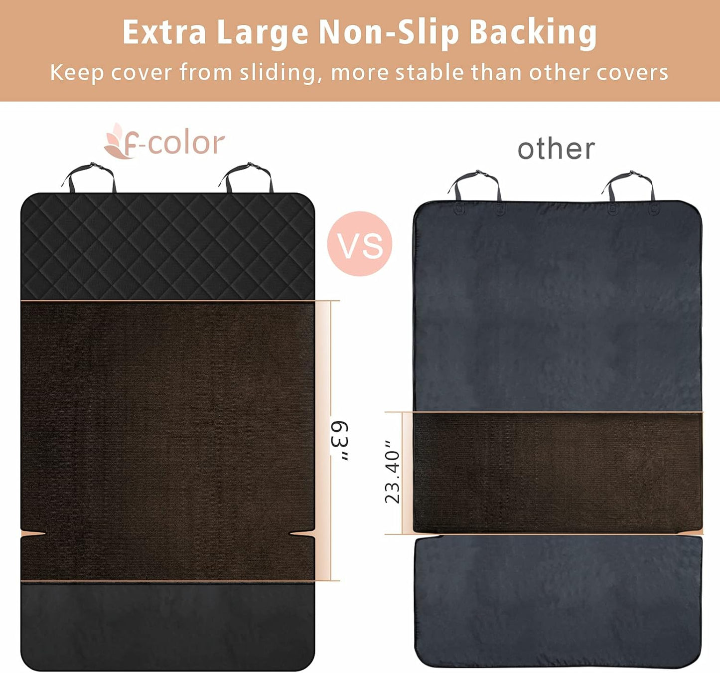 F-color SUV Cargo Liner for Dogs, Upgraded Extra Large Water Resistant Pet Cargo Cover Dog Seat Cover Mat for SUVs with Bumper Flap Protector, Non-Slip, Wear-Proof, Universal Fit, Black - Pawvie