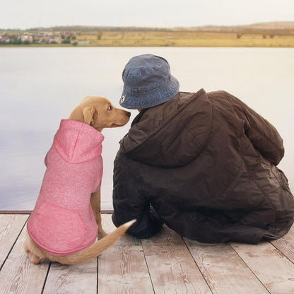 Dog Sweaters for Large Dogs Dog Hoodie Fleece Dog Sweater Soft Dog Clothes Sweatshirt with Pocket Dog Hoodie for Large Dogs(Pink&L)