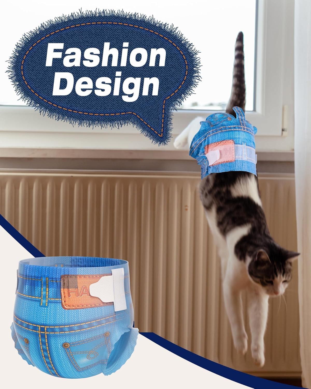 Pet Soft Dog Diapers Female, Disposable Dog Diapers, Cat Diaper for Female Cats, Puppy Diaper 16pcs Small