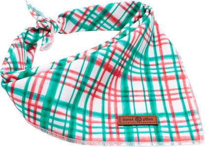 Lionet Paws Christmas Dog Bandana,Fabric Dogs Kerchief for Small Medium Dogs,Dog Cotton Triangle Bibs Scarf for Girl Boy
