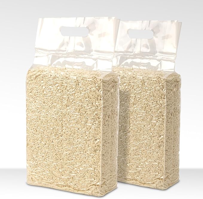 Tofu Cat Litter 11.2LB(5.6LB*2) Fast Clumping, Dust-Free,100% Natrual Raw Materials,Flushable,Ultra Absorbent and Fast Drying,Solubility in Water,Really Dust-Free,Less Scattering