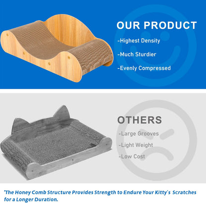 Cat Scratcher Cardboard, Scratching Pad House Bed Furniture Protector, Infinity Shape, Curved (Wood, Round Sofa)