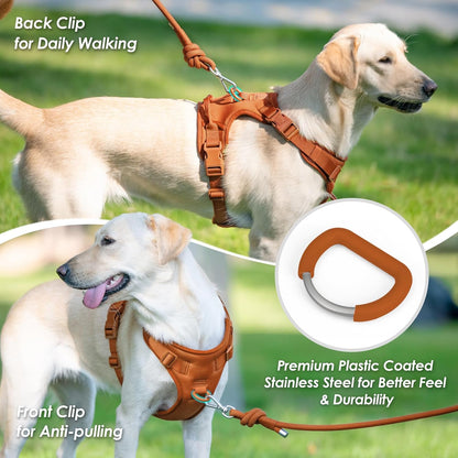 No Pull Dog Harness, Puppy Vest with Front Clip for Small Medium Large Sized Dog(Carmel Brown,S)