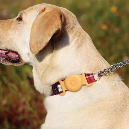 2 Pack Case for Airtag Dog Cat Collar Holder, Soft Silicone Anti-Lost Waterproof Protective Case Compatible with Apple Airtag, for Pet Dog Cat Collars Holder