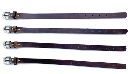 Jeereal Genuine Leather Stirrup Straps (4 Pack) with Metal Buckle Adjustable Length