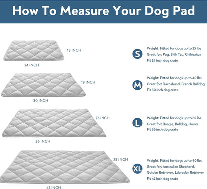 Magik & Kover Dog Crate Pad 2 Pack (42" x 28"), Soft Dog Crate Mat with Anti-Slip Bottom, Machine Washable Kennel Pad, Fits 42 Inch, Grey