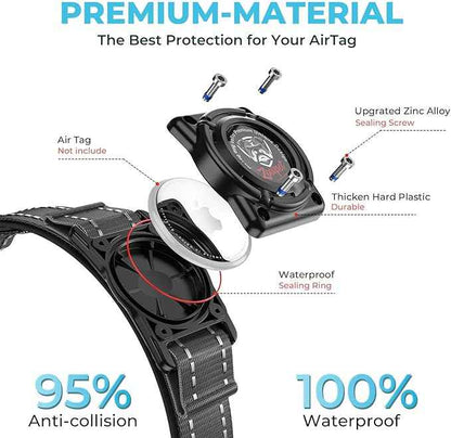 2026 Upgrade Airtag Dog Collar, Reflective Dog Collar with Airtag Holder, IP68 Waterproof| Metal Buckle| Ultra-Durable| Comfortable Padded, GPS Dog Collars for Medium Large Dogs (Black,M)