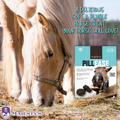 Majesty's PillEase Horse Treats | A Delicious Soft and Pliable No Bake Cookie Horse Treat | Makes Giving Pills & Medication Easy | Made in The USA - 48 Wafers