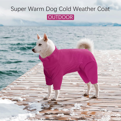ROZKITCH Fleece Dog Coat, Pet Windproof Warm Cold Weather Jacket Vest Cozy Jumpsuit Apparel Outfit Clothes for Small Dog Walking Hiking Sleep Pink 2XS