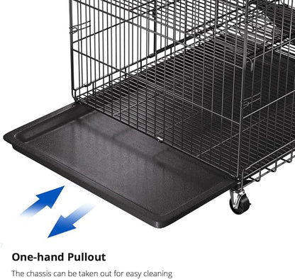 PawGiant 4-Tier Large Cat Cage Playpen, 51-inch Indoor/Outdoor Enclosure with 2 Doors, Hammock, Suitable for Cats, Kittens, and Small Animals